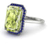 Halo Emerald Cut Peridot Engagement Ring - Izabella No. 715