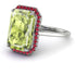 Halo Emerald Cut Peridot Engagement Ring - Izabella No. 712 image 3