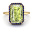 Halo Emerald Cut Peridot Engagement Ring - Izabella No. 713 image 3