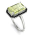 Halo Emerald Cut Peridot Engagement Ring - Izabella No. 709