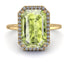 Halo Emerald Cut Peridot Engagement Ring - Izabella No. 701 image 2