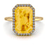 Halo Emerald Cut Citrine Engagement Ring - Izabella No. 601 image 3