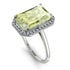 Halo Emerald Cut Peridot Engagement Ring - Izabella No. 703