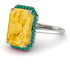 Halo Emerald Cut Citrine Engagement Ring - Izabella No. 606