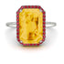Halo Emerald Cut Citrine Engagement Ring - Izabella No. 612 image 3