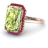 Halo Emerald Cut Peridot Engagement Ring - Izabella No. 711 image 3