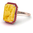 Halo Emerald Cut Citrine Engagement Ring - Izabella No. 611 image 2