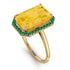 Halo Emerald Cut Citrine Engagement Ring - Izabella No. 604