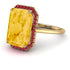 Halo Emerald Cut Citrine Engagement Ring - Izabella No. 610