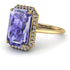 Halo Emerald Cut Tanzanite Engagement Ring - Izabella No. 201