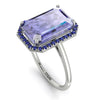 Halo Emerald Cut Tanzanite Engagement Ring - Izabella No. 215
