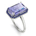 Halo Emerald Cut Tanzanite Engagement Ring - Izabella No. 215