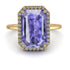 Halo Emerald Cut Tanzanite Engagement Ring - Izabella No. 201 image 2