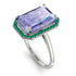 Halo Emerald Cut Tanzanite Engagement Ring - Izabella No. 206