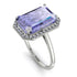Halo Emerald Cut Tanzanite Engagement Ring - Izabella No. 203