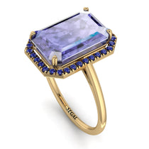 Halo Emerald Cut Tanzanite Engagement Ring - Izabella No. 213 image 1