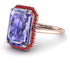 Halo Emerald Cut Tanzanite Engagement Ring - Izabella No. 211