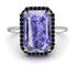 Halo Emerald Cut Tanzanite Engagement Ring - Izabella No. 209