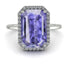 Halo Emerald Cut Tanzanite Engagement Ring - Izabella No. 203 image 2