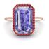 Halo Emerald Cut Tanzanite Engagement Ring - Izabella No. 211 image 2