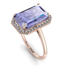Halo Emerald Cut Tanzanite Engagement Ring - Izabella No. 202 image 1