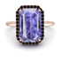 Halo Emerald Cut Tanzanite Engagement Ring - Izabella No. 208