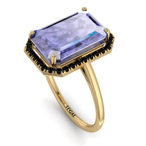 Halo Emerald Cut Tanzanite Engagement Ring - Izabella No. 207 image 1