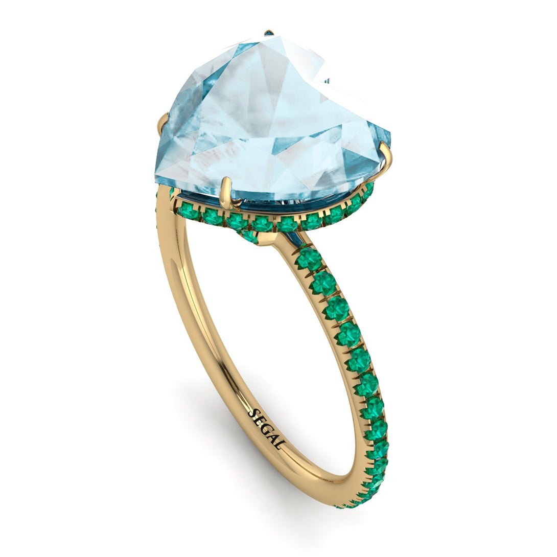 Heart Shape Aquamarine Ring - Noelle No. 404