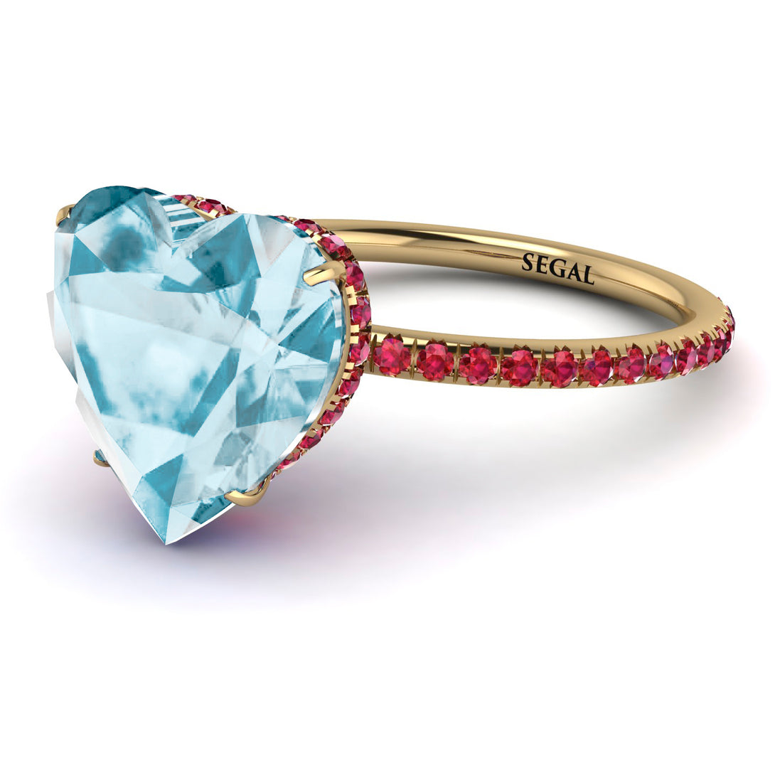 Heart Shape Aquamarine Ring - Noelle No. 410