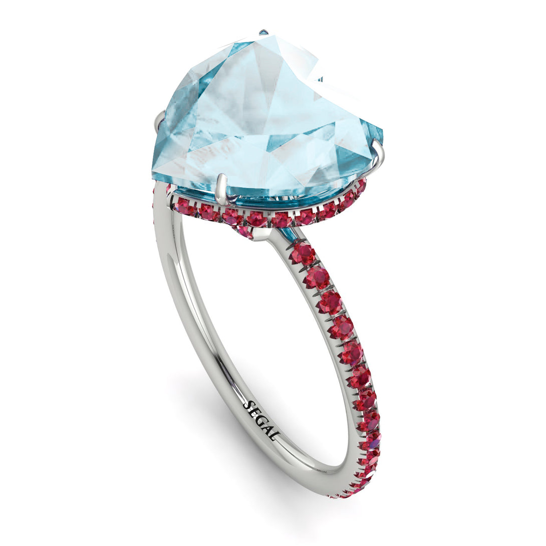 Heart Shape Aquamarine Ring - Noelle No. 412