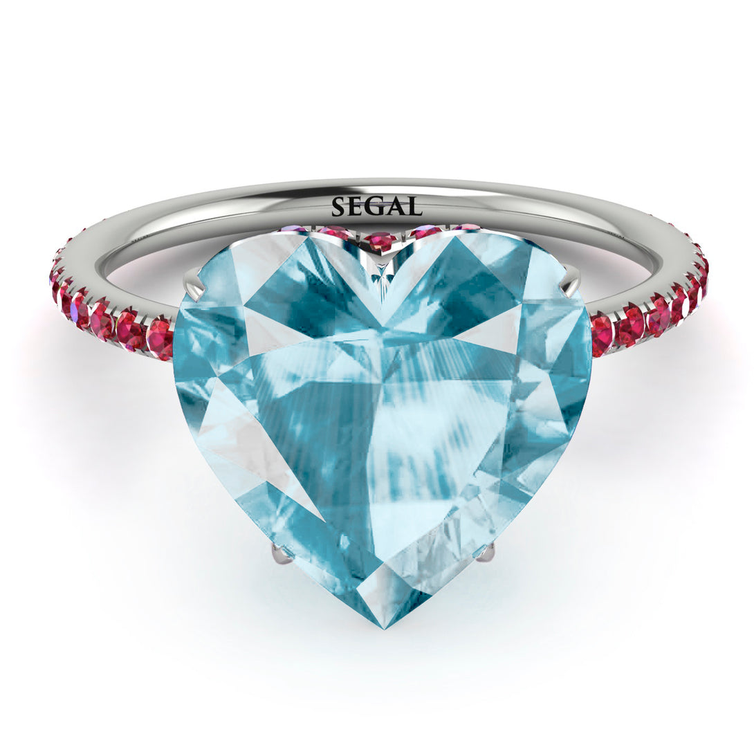 Heart Shape Aquamarine Ring - Noelle No. 412