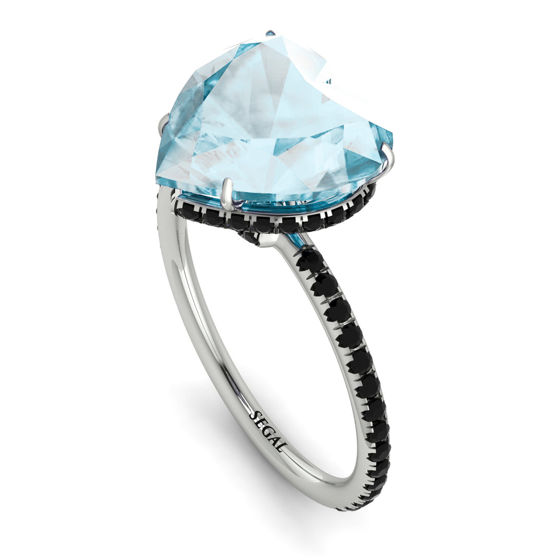 Heart Shape Aquamarine Ring - Noelle No. 409