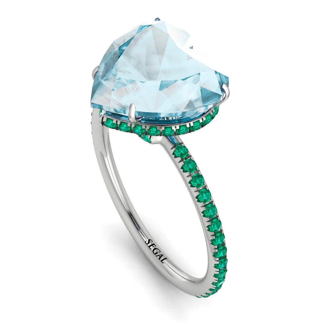 Heart Shape Aquamarine Ring - Noelle No. 406