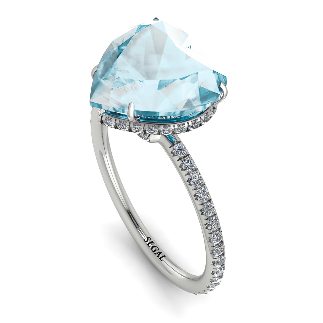 Heart Shape Aquamarine Ring - Noelle No. 403