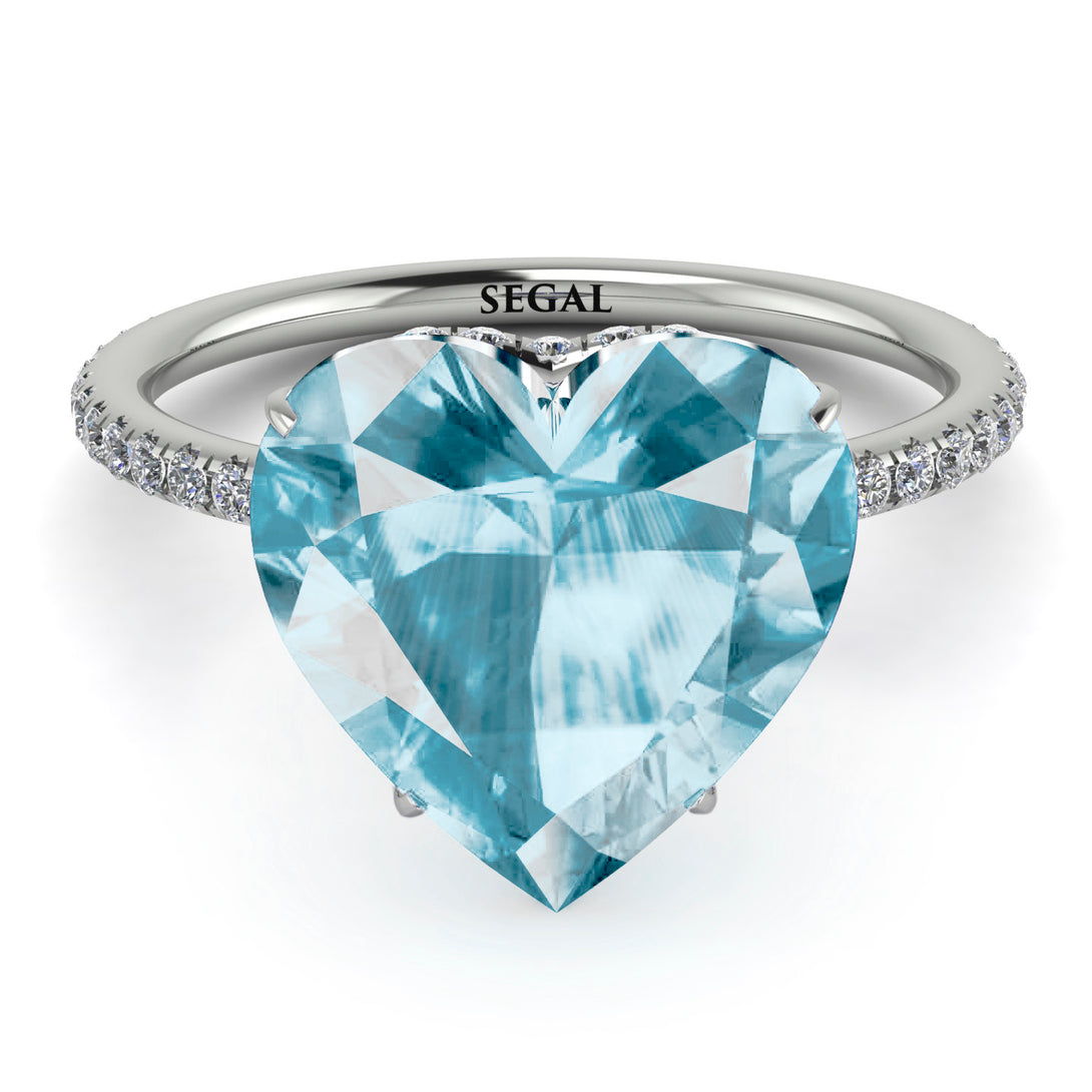 Heart Shape Aquamarine Ring - Noelle No. 403