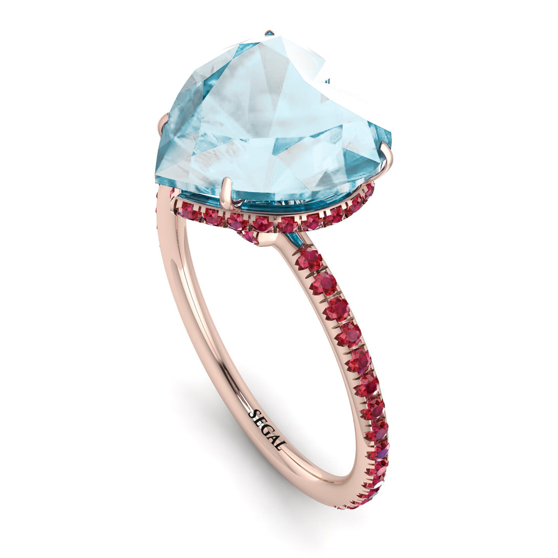 Heart Shape Aquamarine Ring - Noelle No. 411