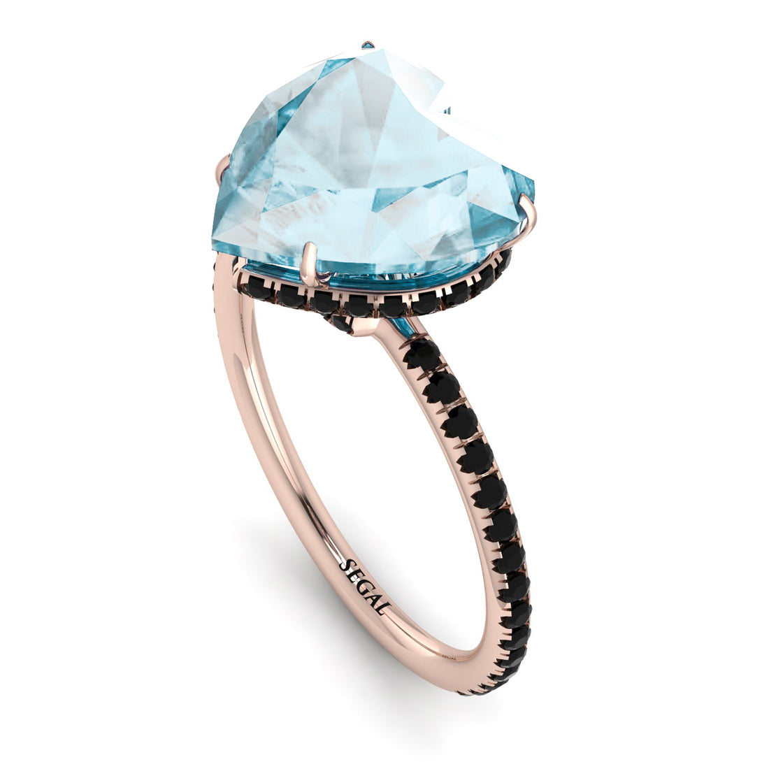 Heart Shape Aquamarine Ring - Noelle No. 408
