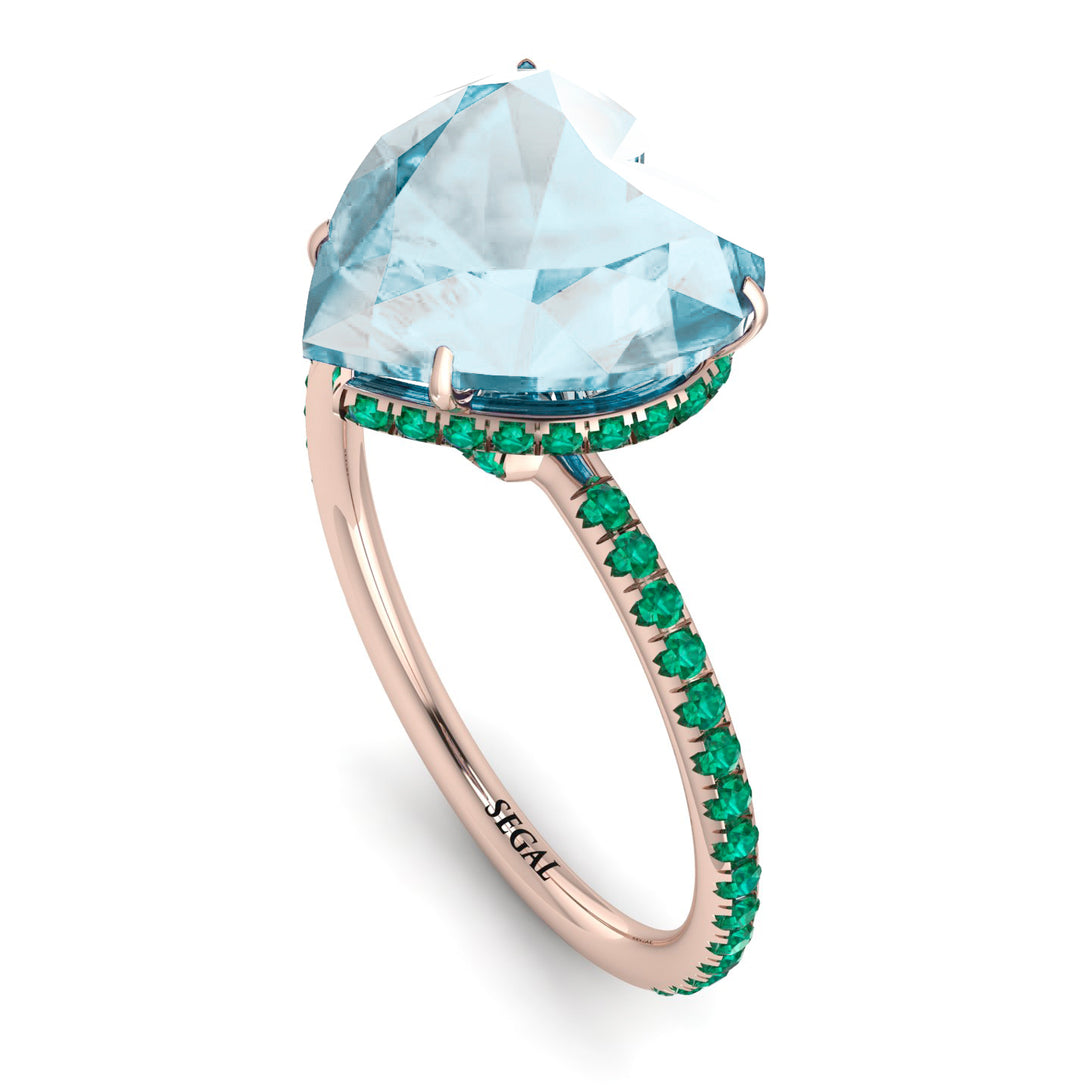 Heart Shape Aquamarine Ring - Noelle No. 405
