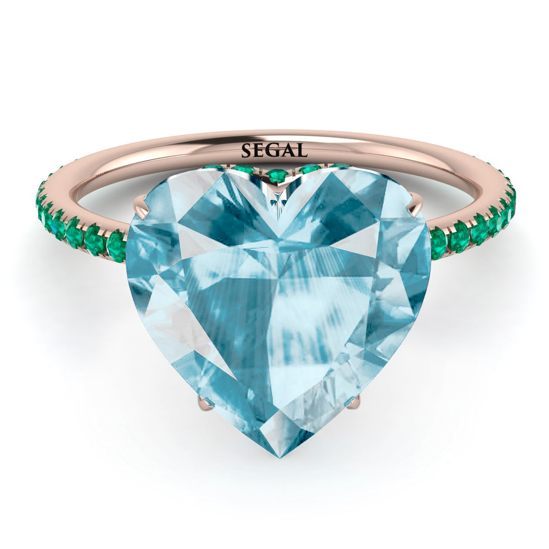 Heart Shape Aquamarine Ring - Noelle No. 405