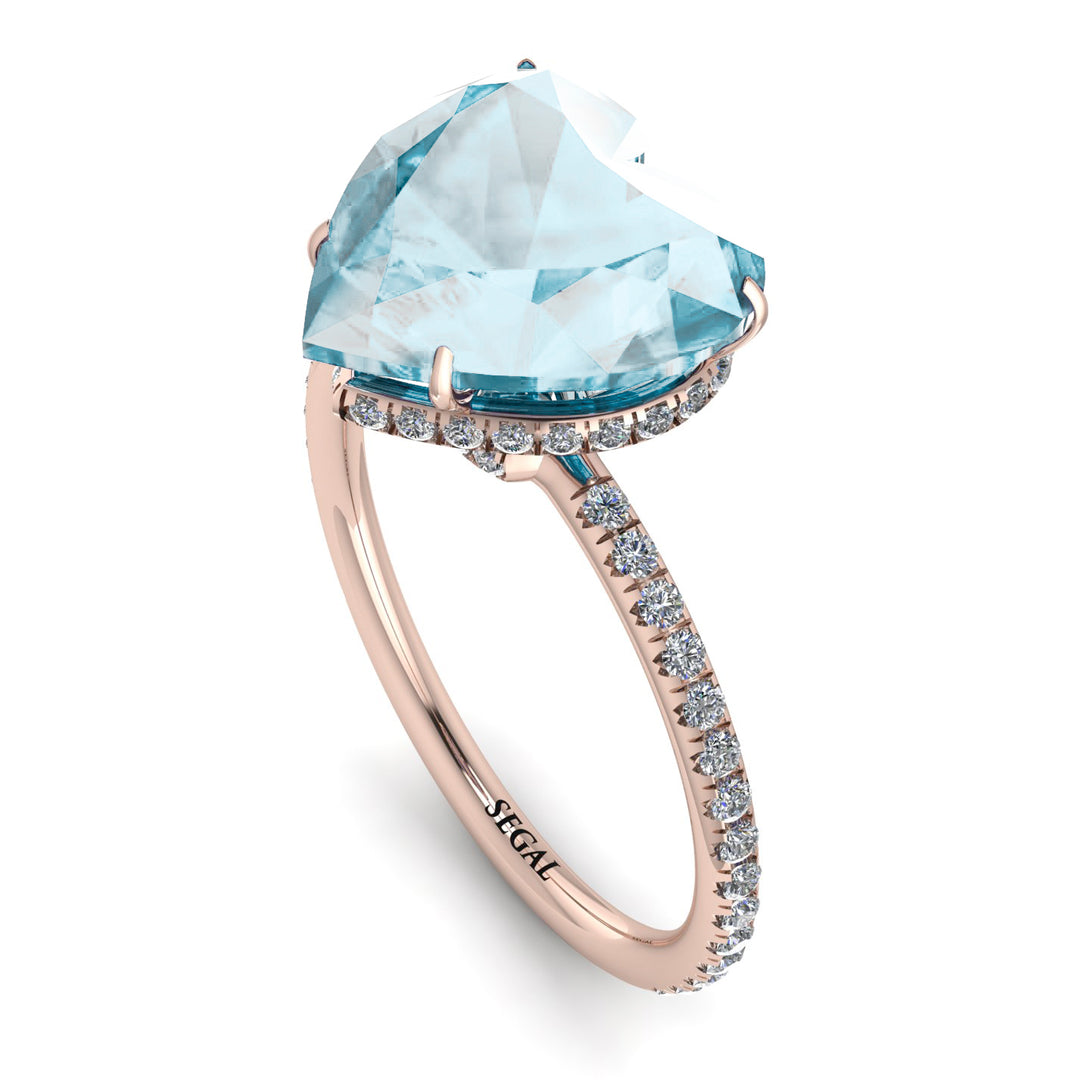 Heart Shape Aquamarine Ring - Noelle No. 402