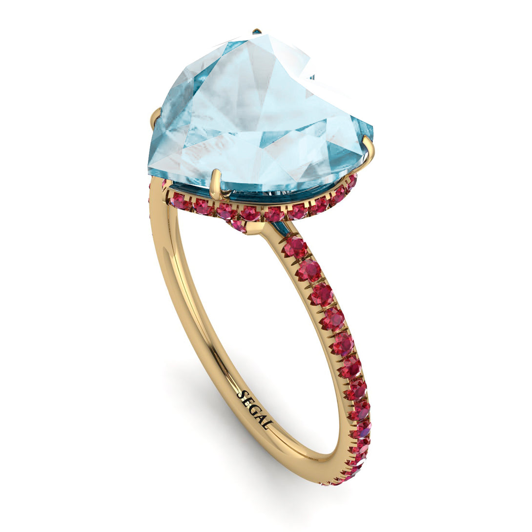 Heart Shape Aquamarine Ring - Noelle No. 410