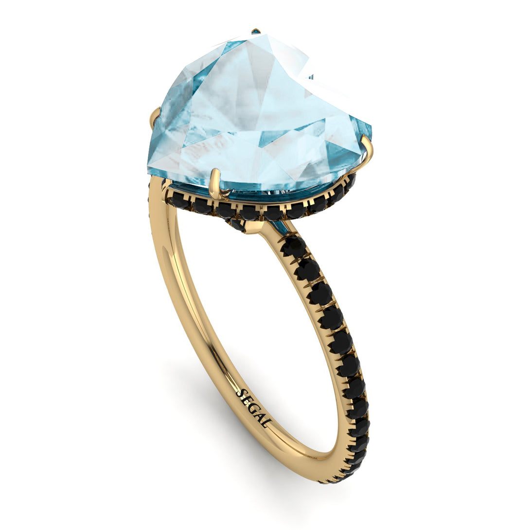 Heart Shape Aquamarine Ring - Noelle No. 407
