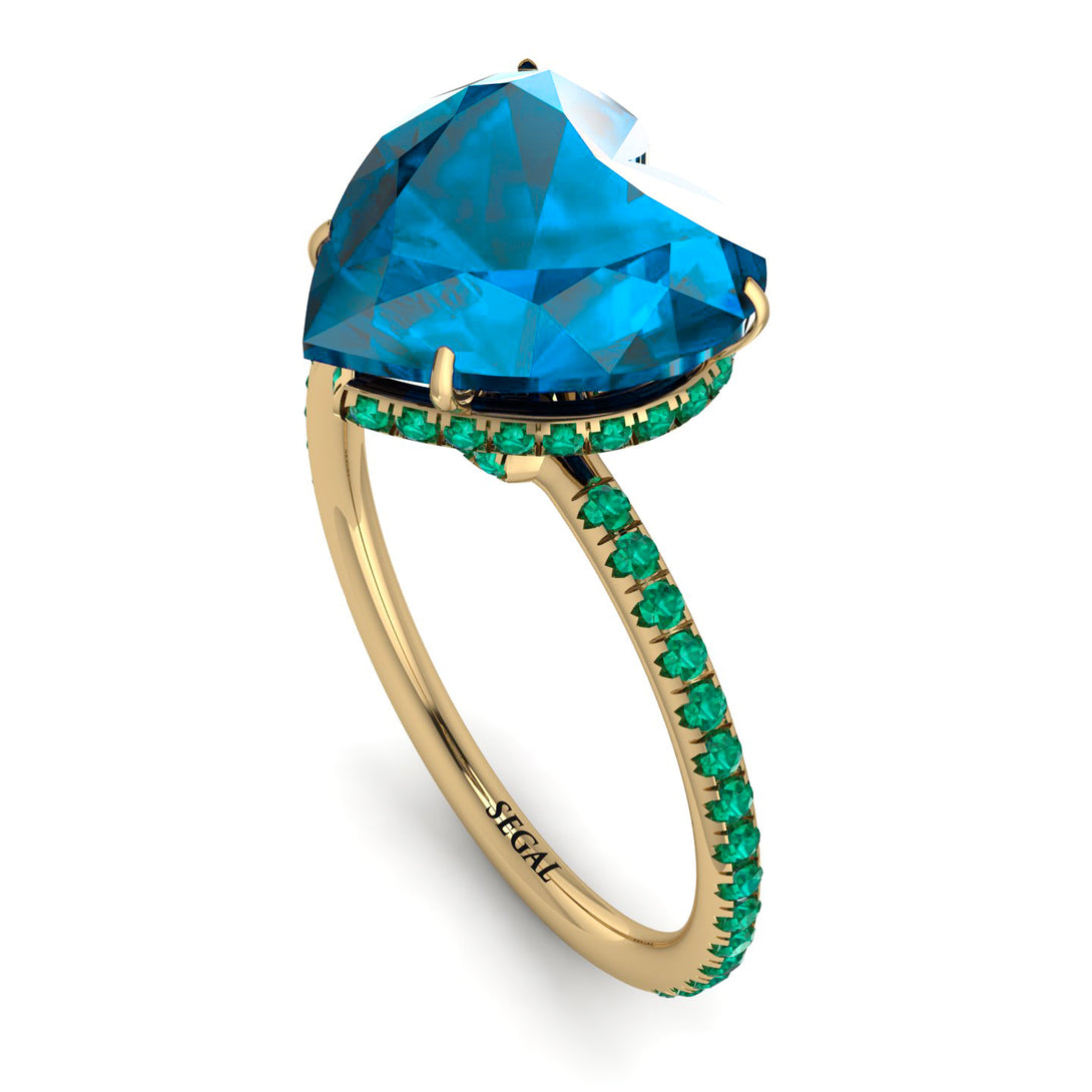 Heart Shape Blue Topaz Ring - Noelle No. 504