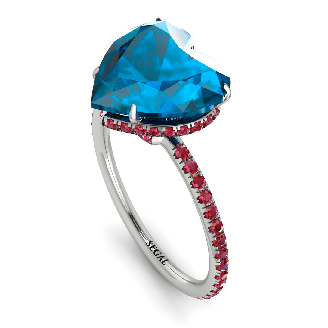 Heart Shape Blue Topaz Ring - Noelle No. 512