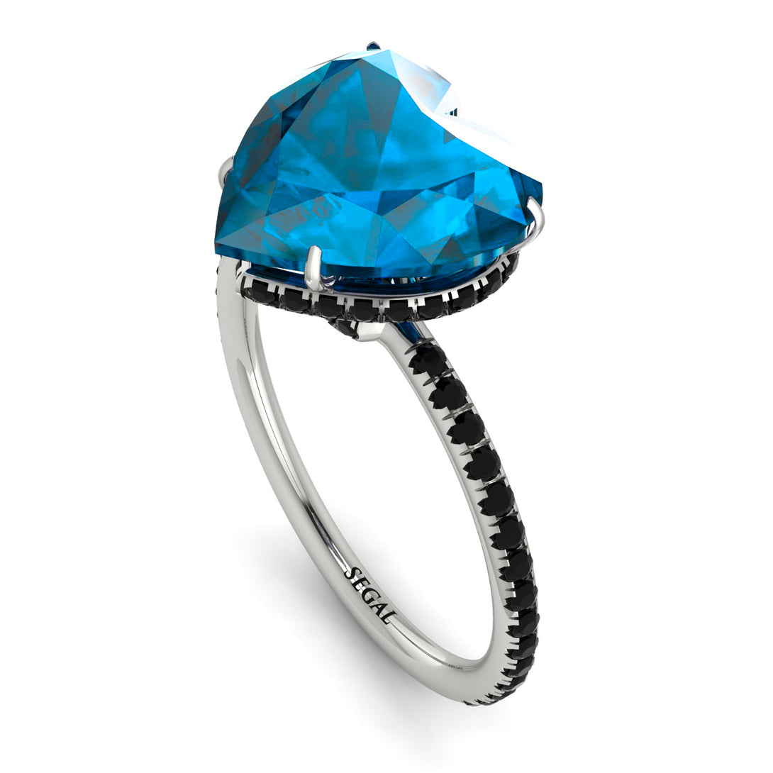 Heart Shape Blue Topaz Ring - Noelle No. 509