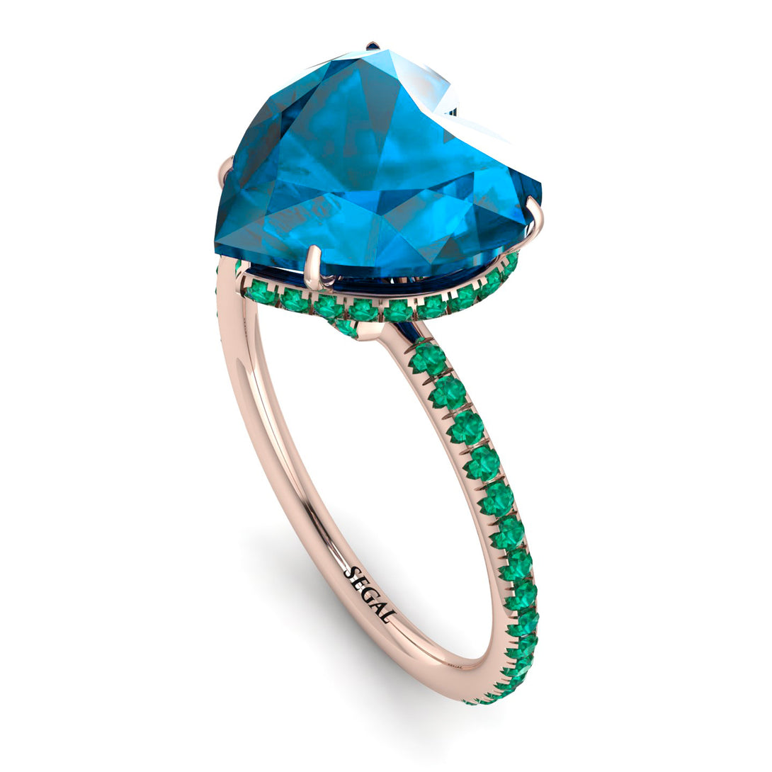 Heart Shape Blue Topaz Ring - Noelle No. 505