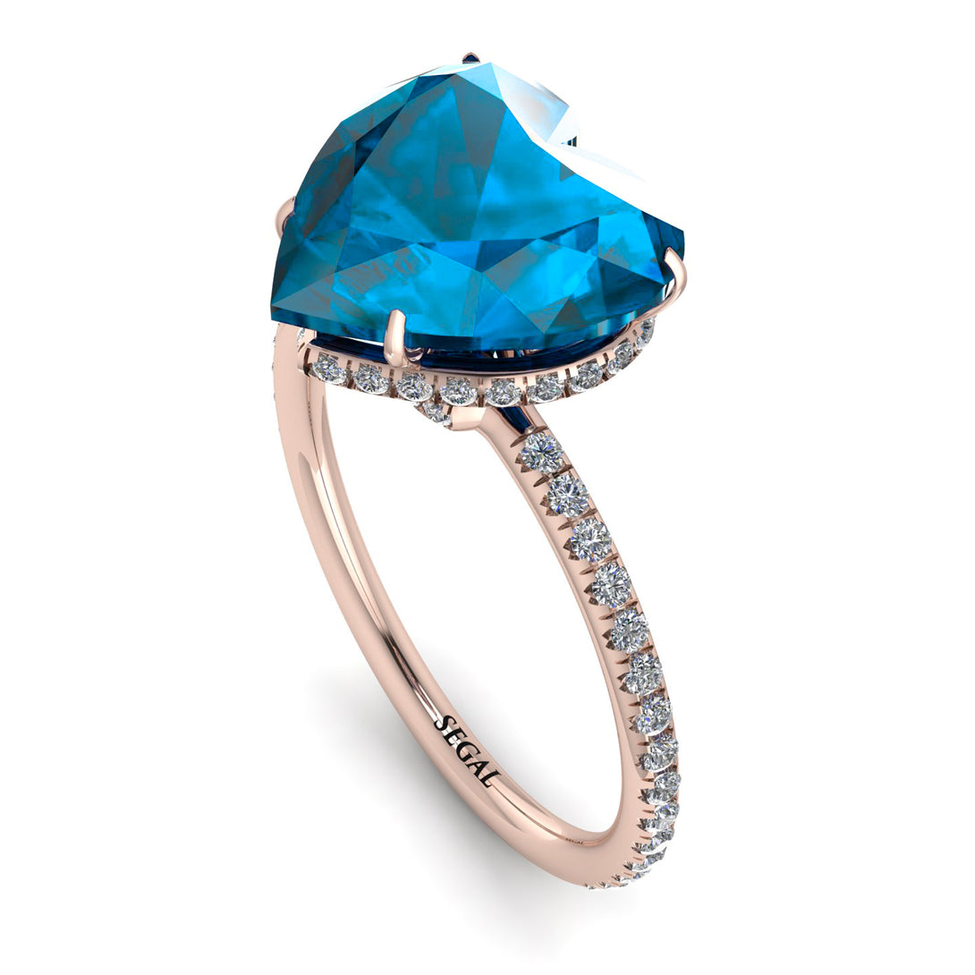 Heart Shape Blue Topaz Ring - Noelle No. 502