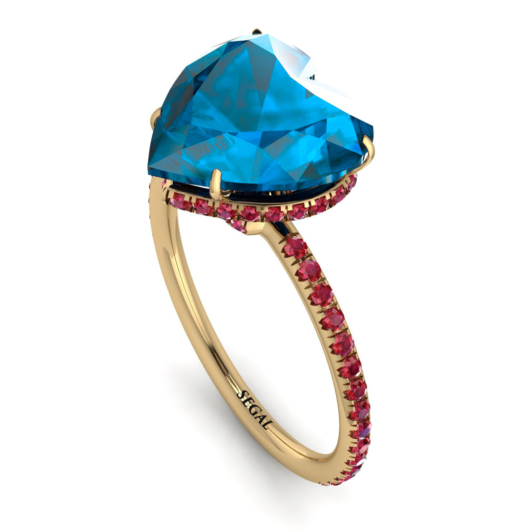 Heart Shape Blue Topaz Ring - Noelle No. 510