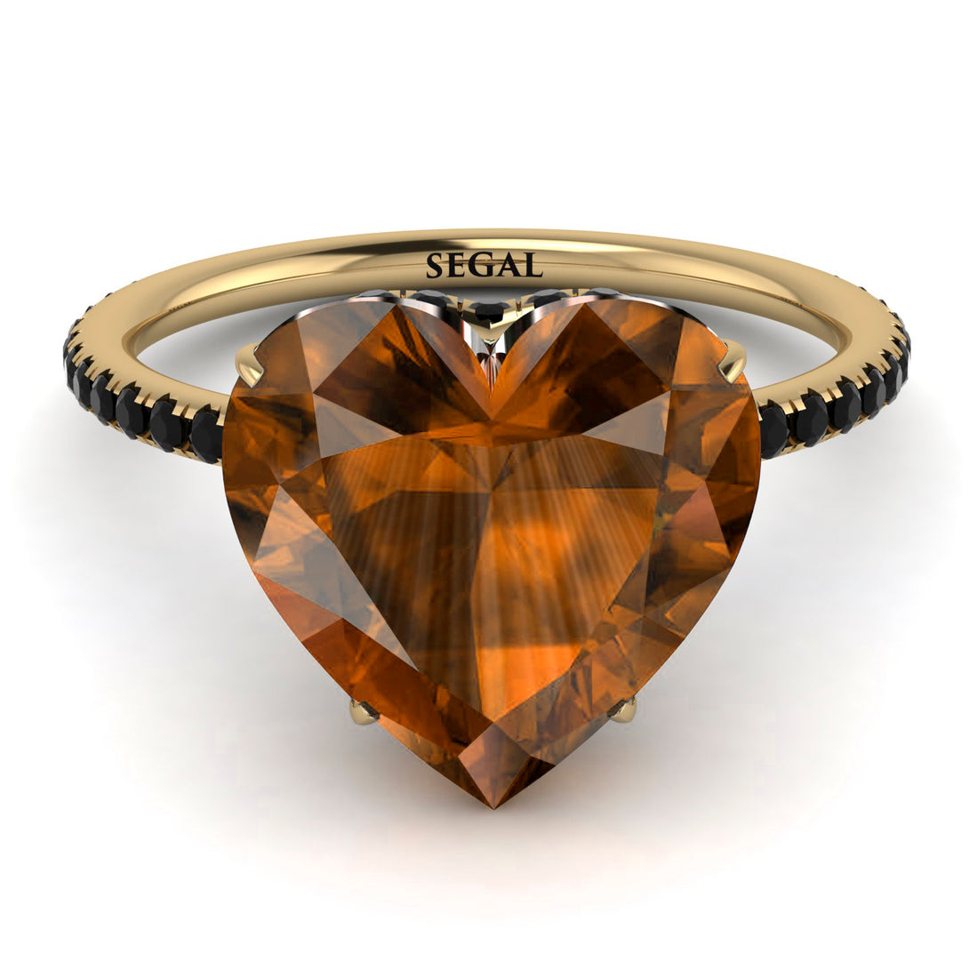 Heart Shape Brown Diamond Ring - Noelle No. 1107