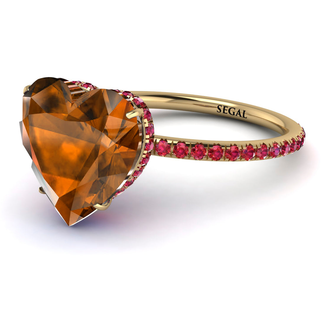 Heart Shape Brown Diamond Ring - Noelle No. 1110